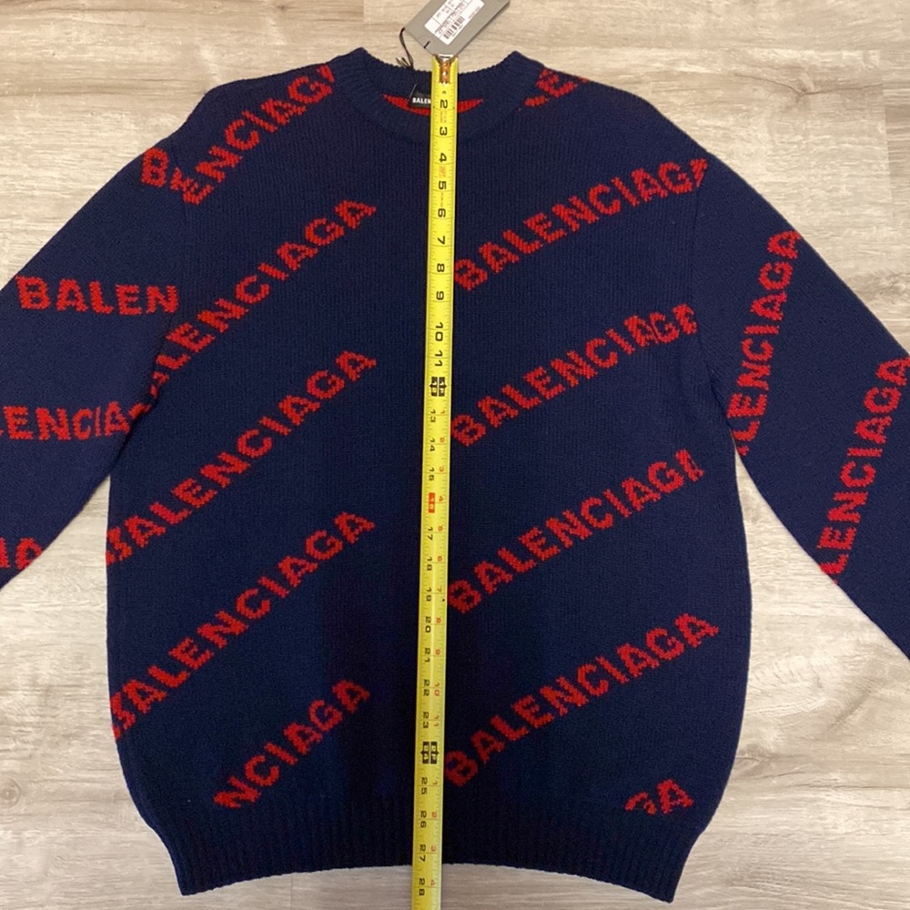 Balenciaga Sweater - Blue/Red - Large - Picture 7 of 11